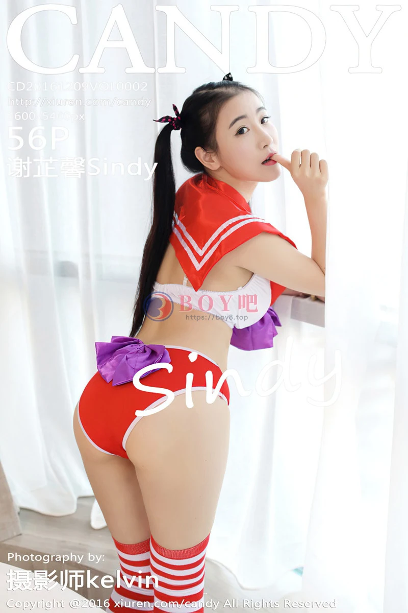 [Candy网红馆] Vol.002 嫩模谢芷馨Sindy吊带牛仔短裤半裸上身秀诱人胴体诱惑写真-BOY吧