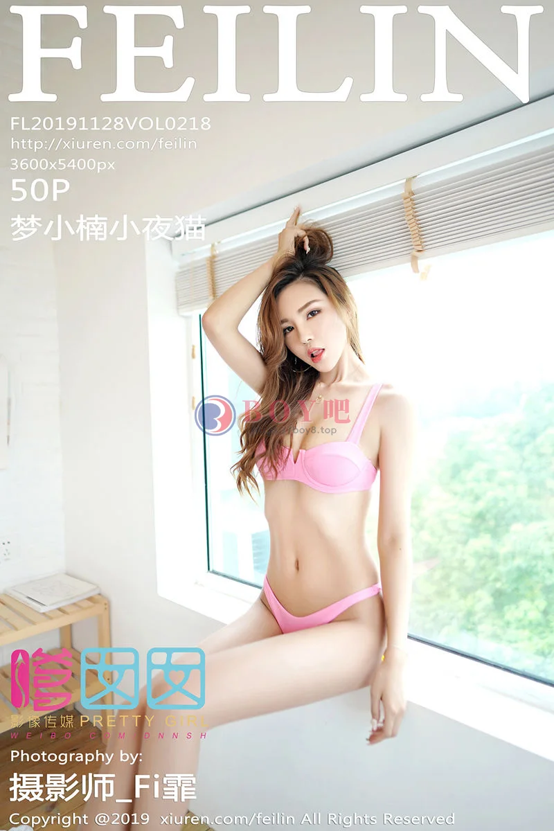 [FeiLin嗲囡囡] Vol.218 嫩模梦小楠户外薄纱裙+私房粉色内衣秀完美身材性感写真-BOY吧