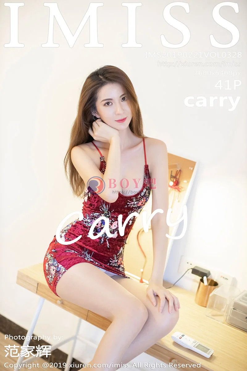 [IMiss爱蜜社] Vol.328 气质女神Carry性感低胸吊带连身裙+私房内衣秀完美身材写真 - BOY吧-BOY吧