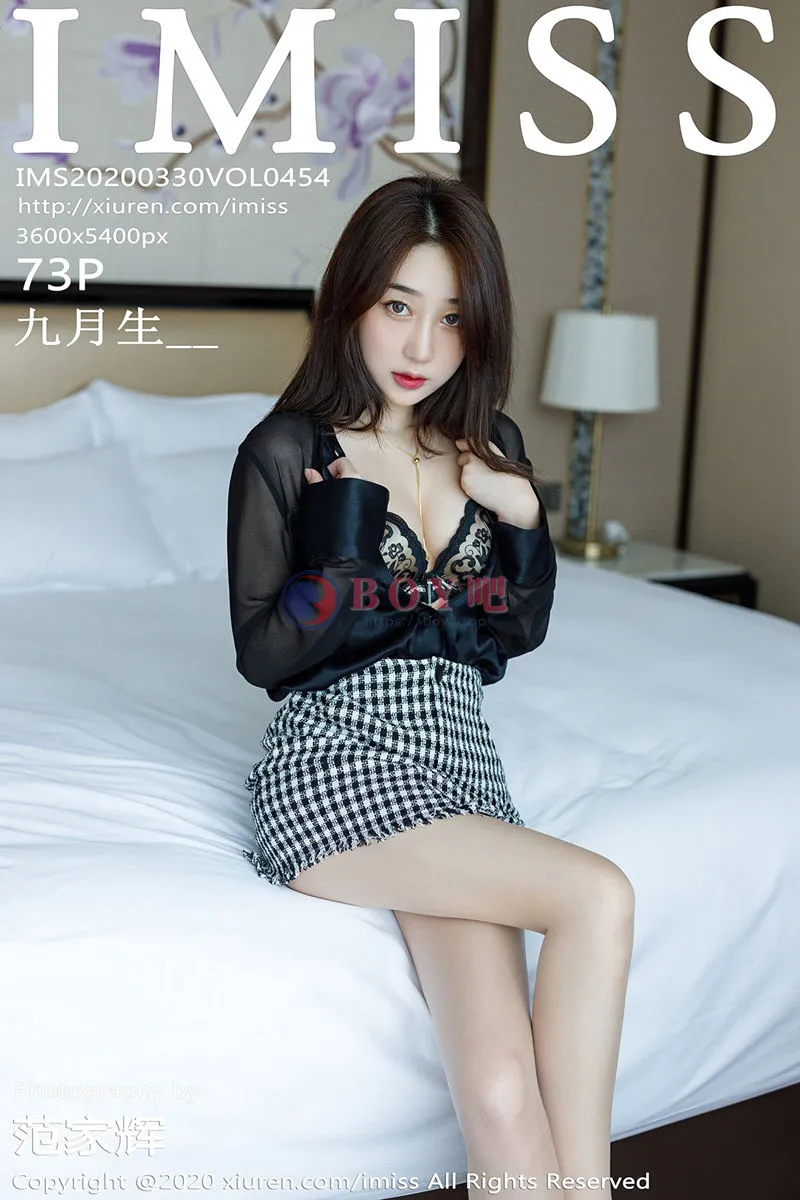 [IMiss爱蜜社] Vol.454 嫩模九月生私房性感内衣配超薄开档肉丝撩人诱惑写真-BOY吧