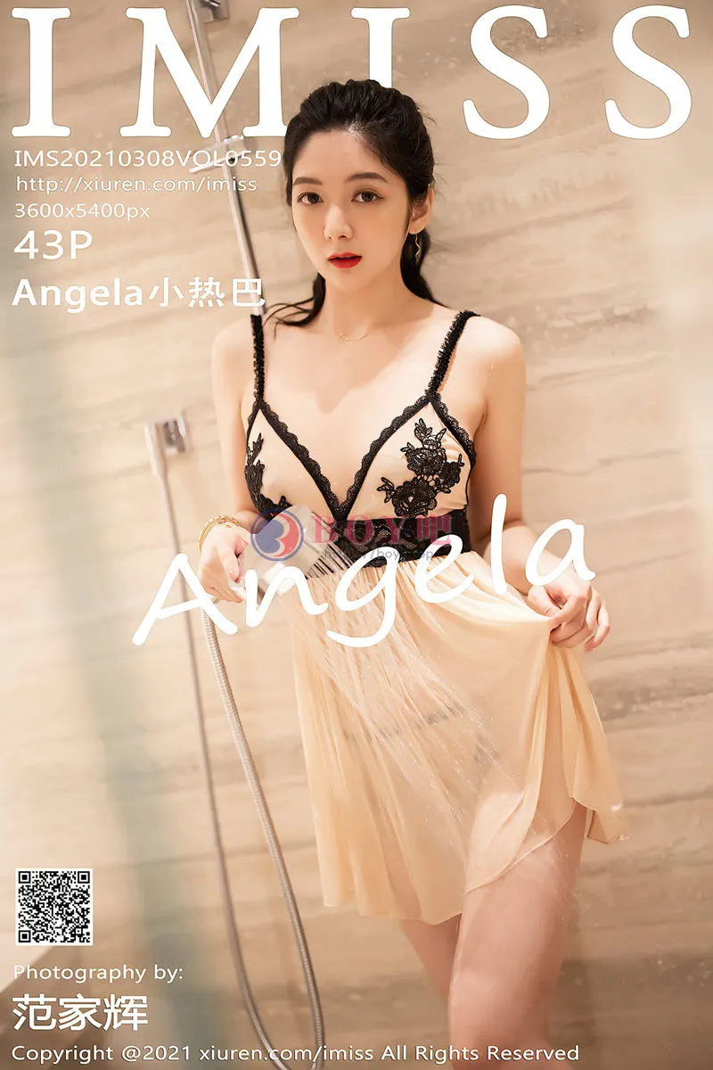 [IMiss爱蜜社] Vol.559 女神Angela小热巴私房轻薄肉色睡衣配肉丝裤袜撩人诱惑写真-BOY吧