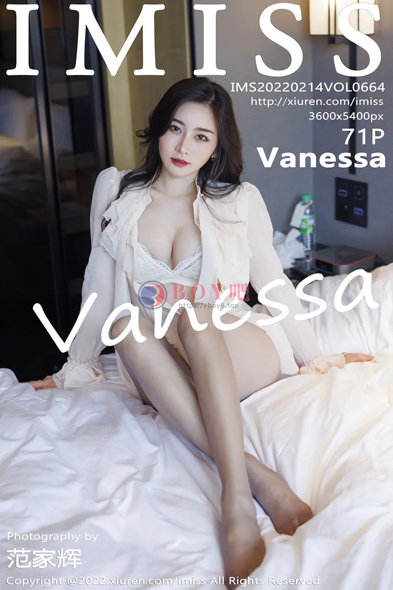 [IMiss爱蜜社] Vol.664 气质美女Vanessa脱典雅白色服饰露蕾丝内衣原色丝袜诱惑写真-BOY吧