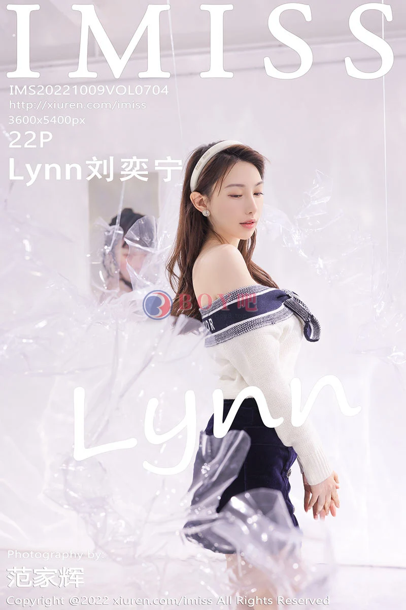 [IMiss爱蜜社] Vol.704 气质女神Lynn刘奕宁艺术工作室低胸服饰配黑短裙性感迷人写真 - BOY吧-BOY吧