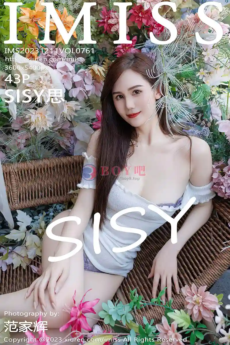 [IMiss爱蜜社] Vol.761 女神SISY思白色露肩连衣裙露紫色蕾丝内衣秀完美身材诱惑写真-BOY吧