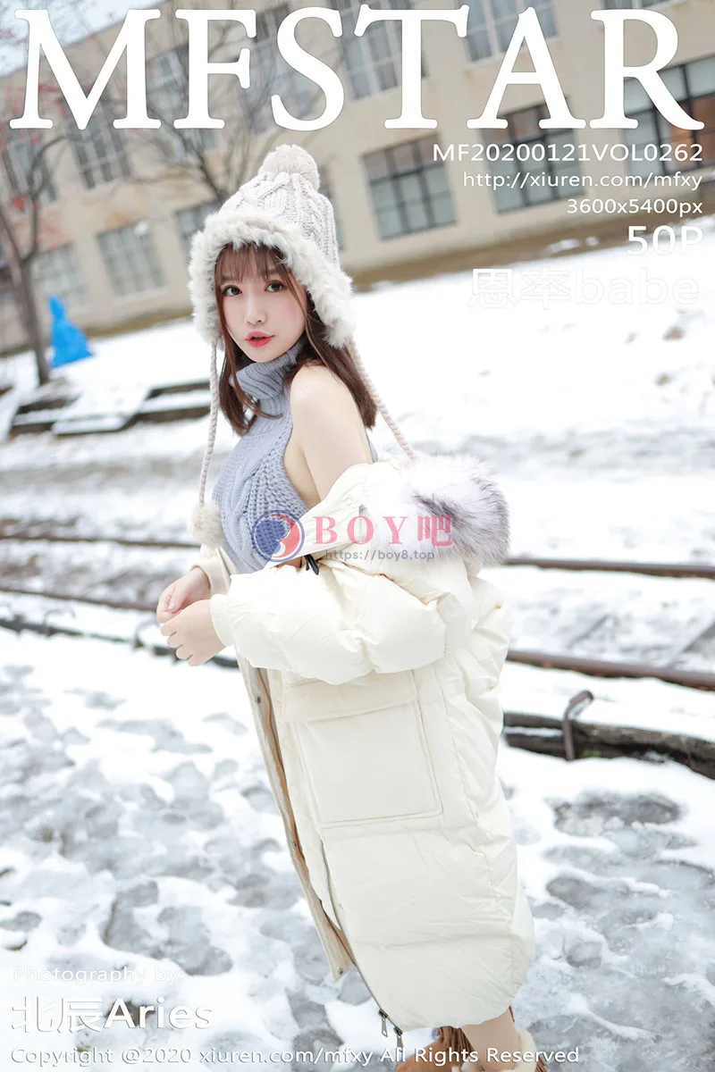 [MFStar模范学院] Vol.262 嫩模恩率babe北海道旅拍雪地性感开背毛衣诱惑写真-BOY吧
