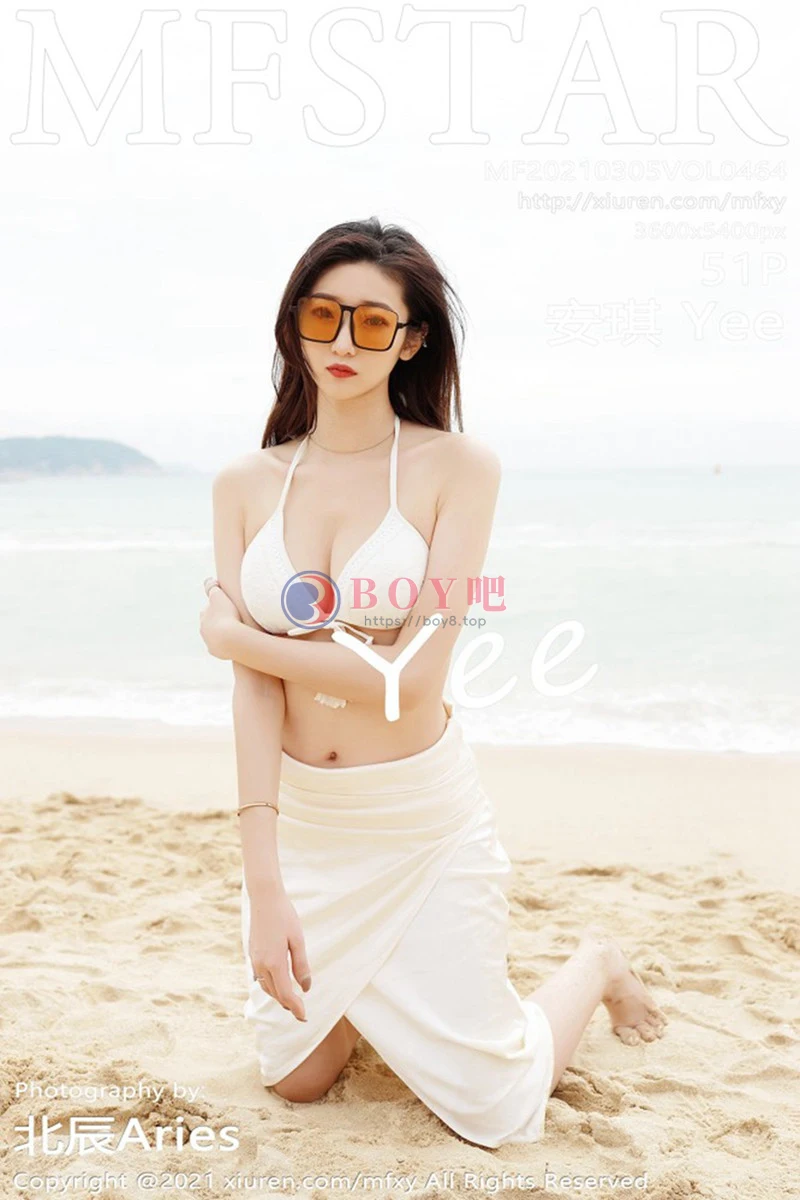 [MFStar模范学院] Vol.464 嫩模安琪Yee三亚旅拍海边沙滩白色比基尼秀完美身材诱惑写真-BOY吧