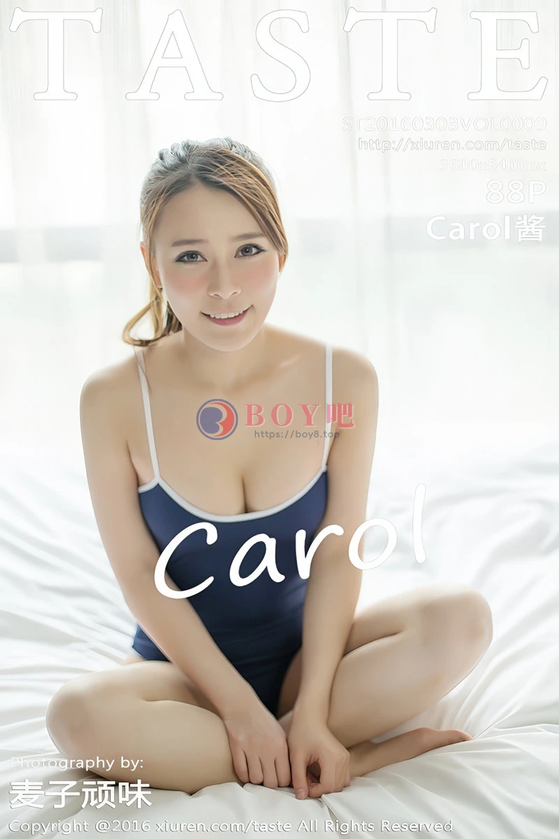 [Taste顽味生活] Vol.009 清纯美女Carol酱居家大床黑色死库水秀完美身材写真-BOY吧