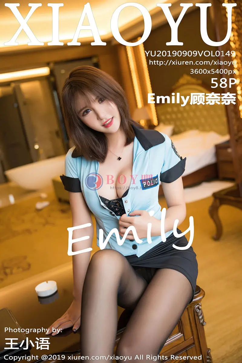 [XiaoYu语画界] VOL.149 女神Emily顾奈奈酱私房警花制服半脱露豪乳销魂诱惑写真-BOY吧