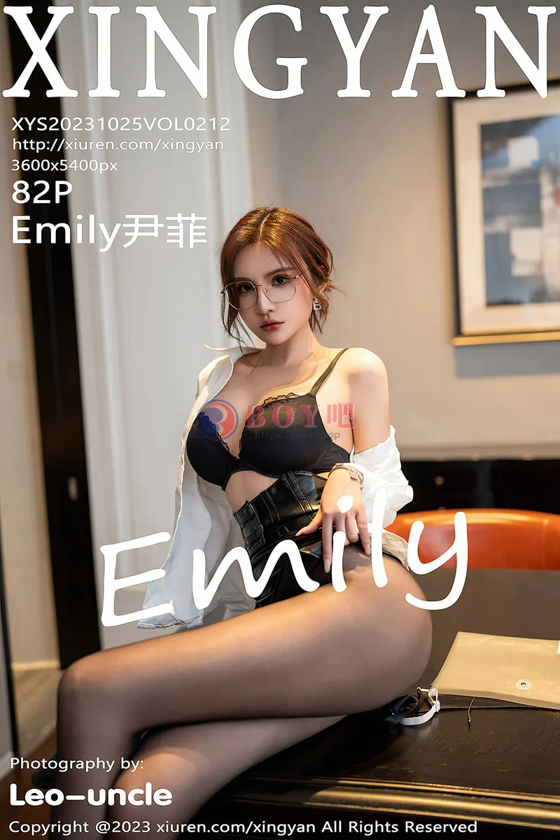 [XingYan星颜社] Vol.212 女神Emily尹菲性感白T配黑短裙露黑色内衣秀完美身材诱惑写真-BOY吧