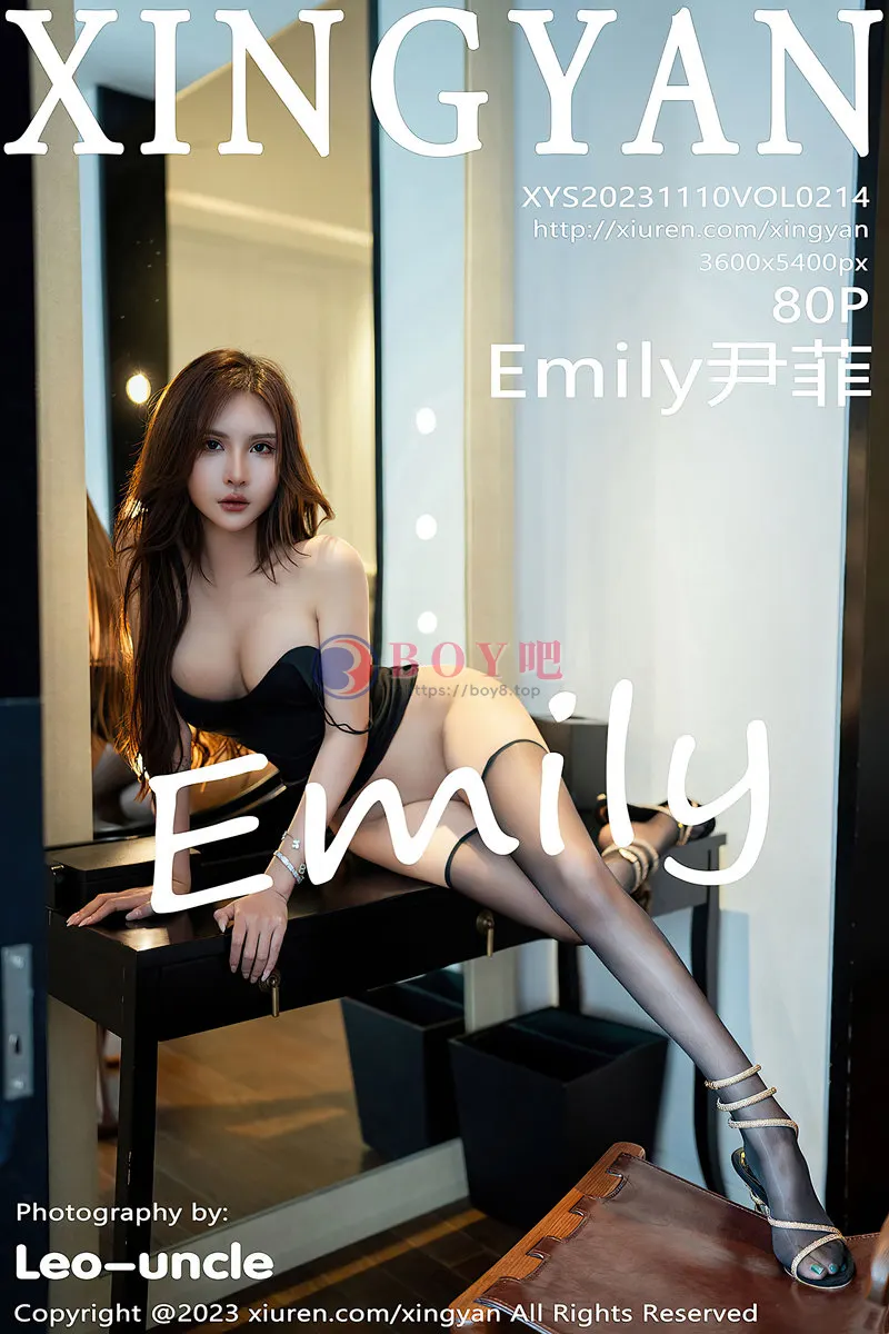 [XingYan星颜社] VOL.214 女神Emily尹菲性感黑色吊带服饰配超薄黑丝秀完美身材诱惑写真-BOY吧