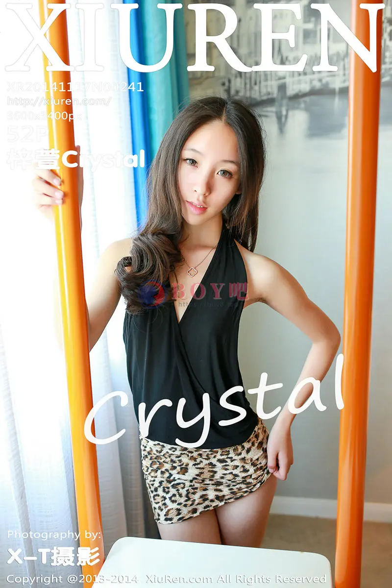 [XiuRen秀人网] No.241 嫩模梓萱Crystal豹纹内裤下红色丁字裤完美诱惑写真-BOY吧