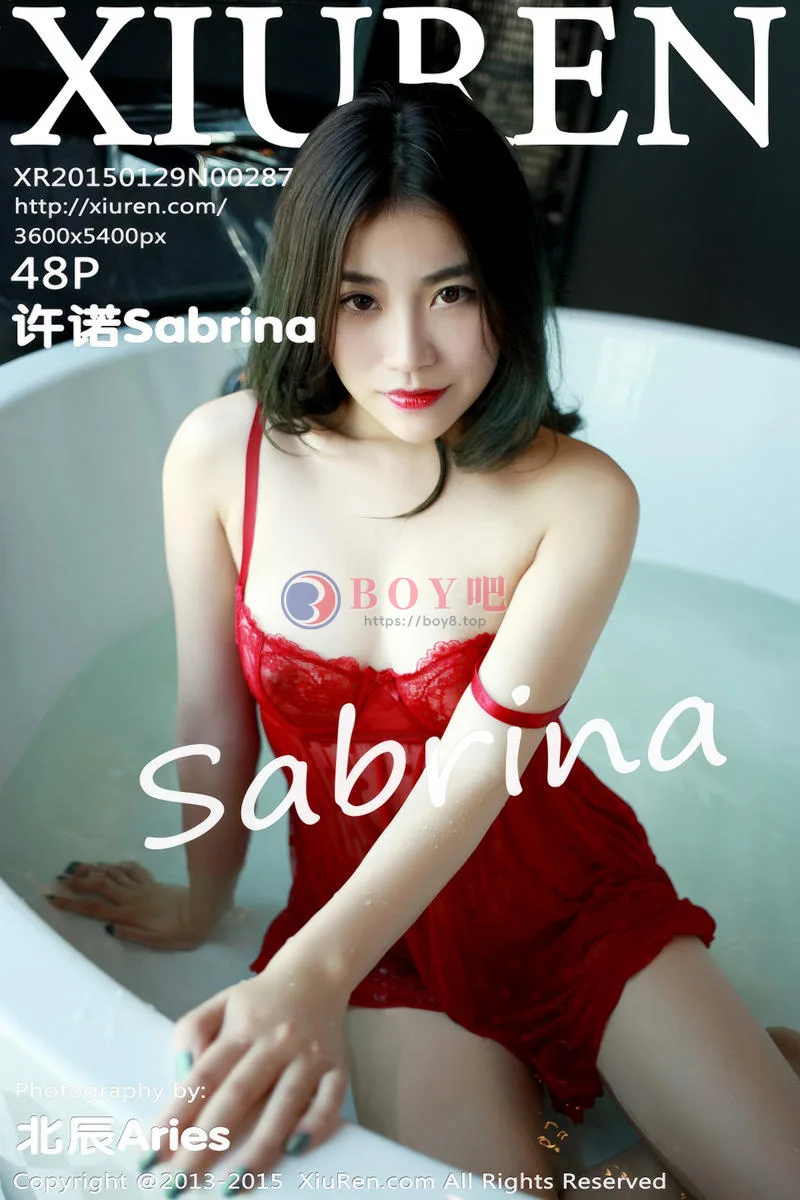 [XiuRen秀人网] No.287 秀人嫩模许诺Sabrina花色睡裙居家床上迷人性感写真 - BOY吧-BOY吧