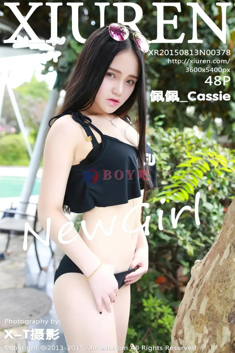 [XiuRen秀人网] No.378 嫩模佩佩_Cassie泳池边性感黑色比基尼秀完美身材写真 - BOY吧-BOY吧