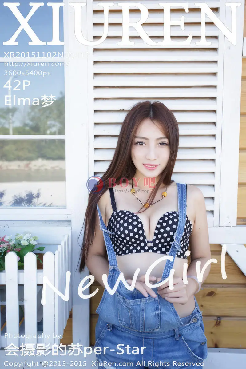 [XiuRen秀人网] No.413 嫩模Elma梦牛仔吊带装半脱秀原点内衣迷人美胸性感写真-BOY吧