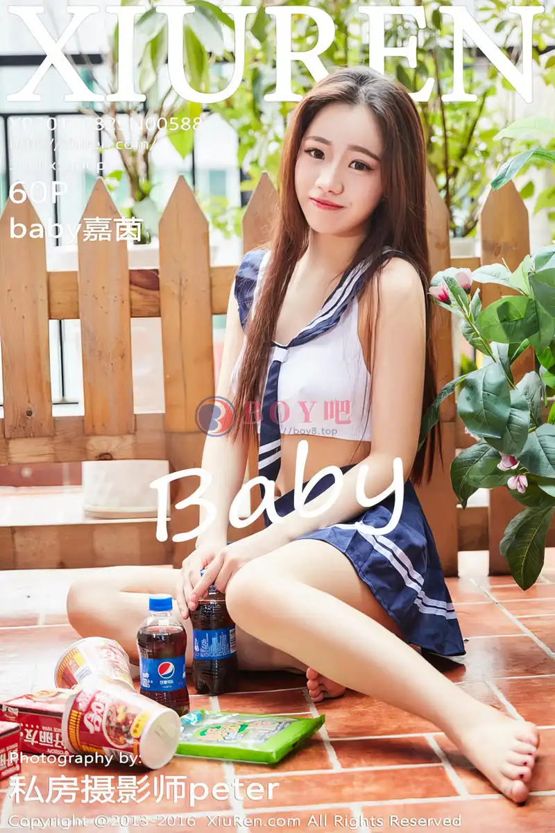 [XiuRen秀人网] No.588 嫩模baby嘉茵性感短裙学生装白色蕾丝内裤撩人诱惑写真-BOY吧