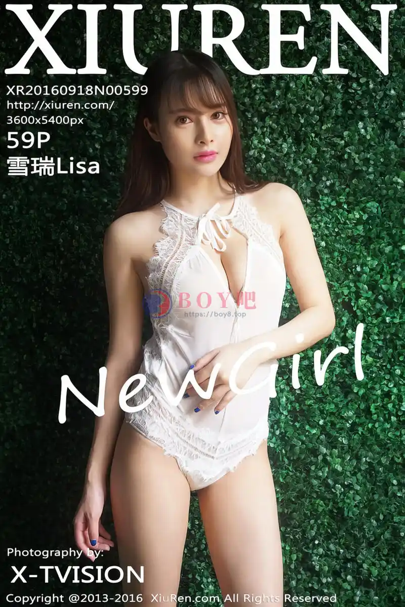 [XiuRen秀人网] No.599 乌克兰混血嫩模雪瑞Lisa白色蕾丝连体内衣秀美胸迷人诱惑写真-BOY吧