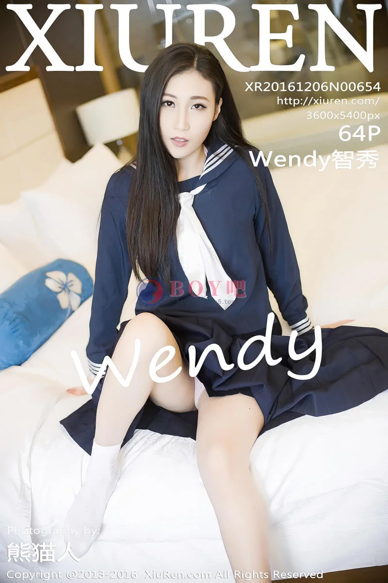 [XiuRen秀人网] No.654 嫩模Wendy智秀私房吊带睡裙白嫩肌肤秀丰乳肥臀极致诱惑写真-BOY吧