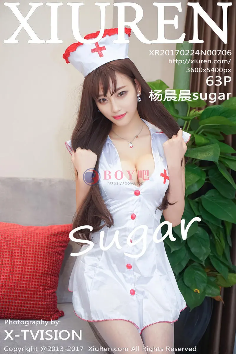 [XiuRen秀人网] No.706 甜美女神杨晨晨sugar粉红吊带连身裙秀雪嫩肌肤完美性感写真-BOY吧
