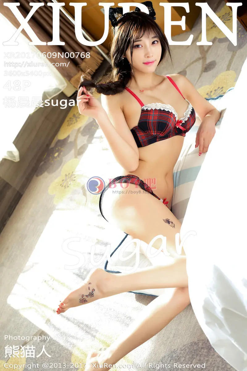 [XiuRen秀人网] No.768 大美妞杨晨晨sugar粉色吊带内衣秀完美身材性感酥胸迷人写真-BOY吧