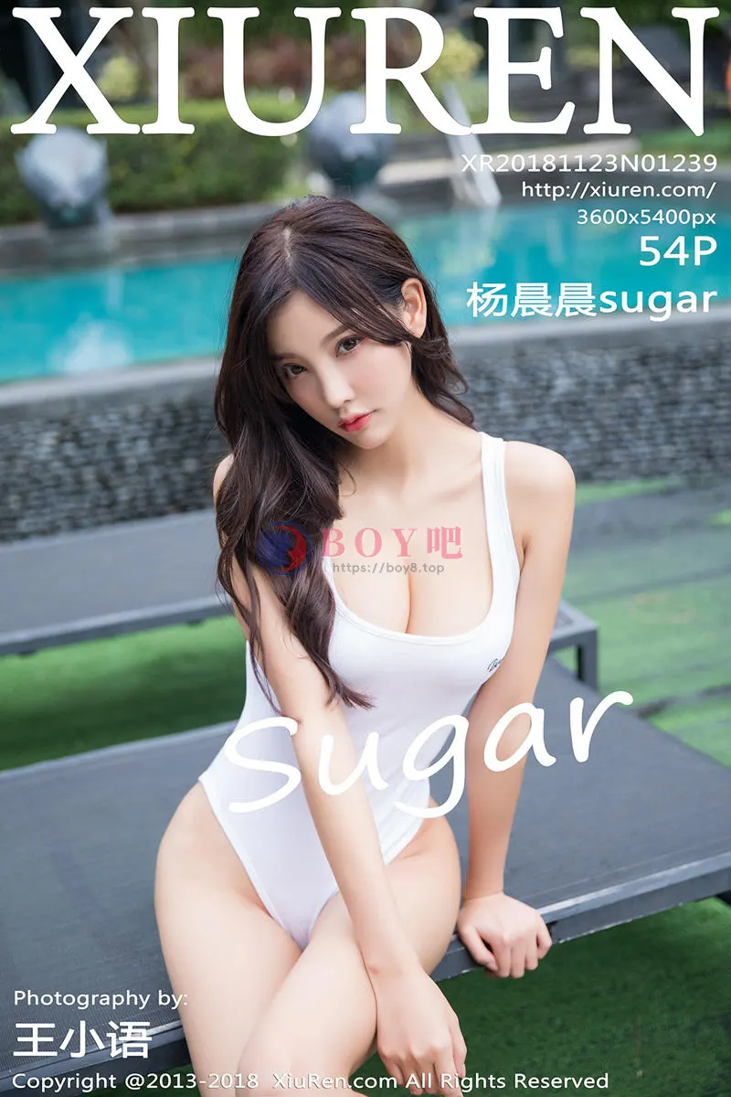 [XiuRen秀人网] No.1239 女神杨晨晨sugar泳池边白色连体比基尼秀完美身材性感写真-BOY吧