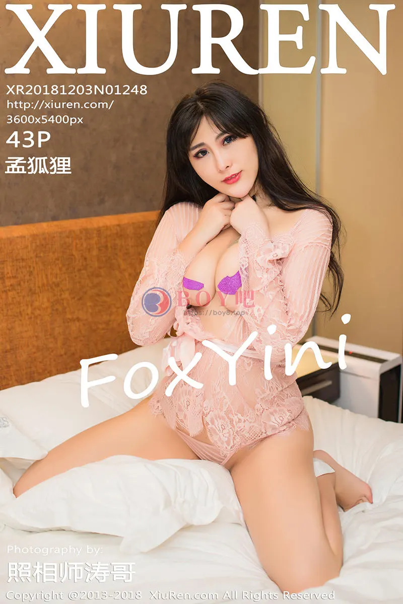 [XiuRen秀人网] No.1248 女神孟狐狸FoxYini黑色情趣薄纱+情趣内衣秀豪乳诱惑写真-BOY吧