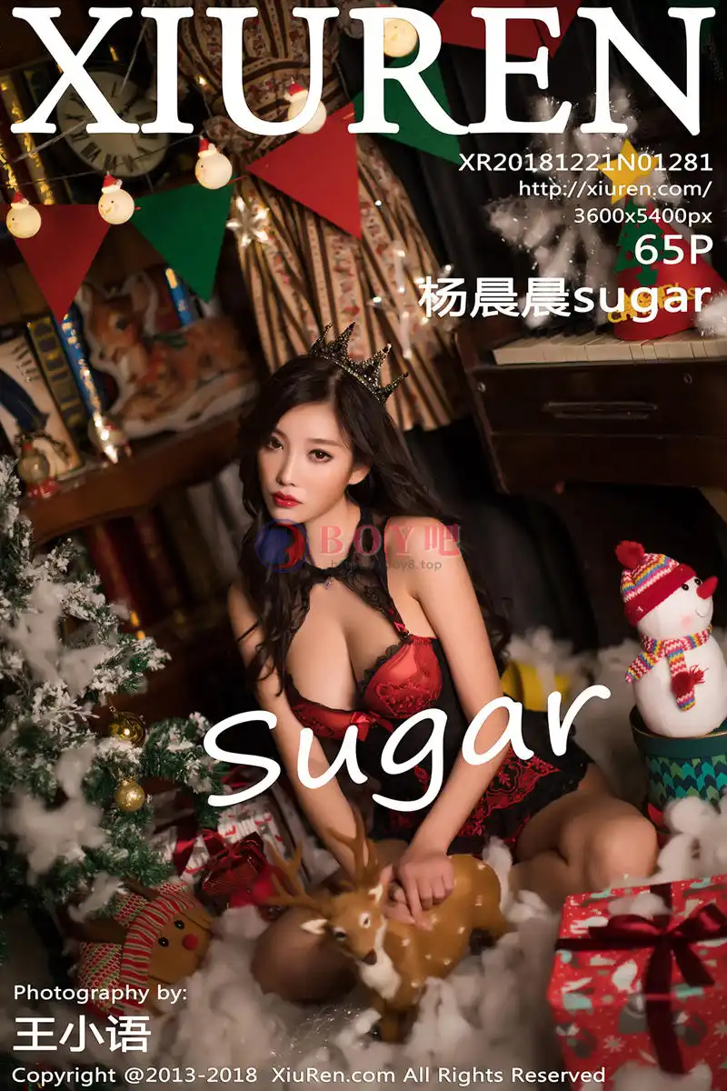 [XiuRen秀人网] No.1281 甜美女神杨晨晨sugar圣诞主题性感内衣秀完美身材迷人写真-BOY吧