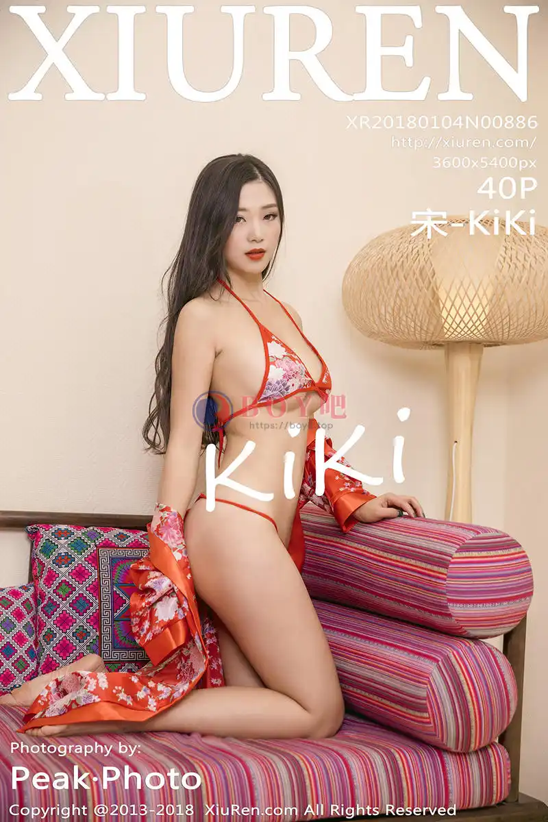 [XiuRen秀人网] No.886 女神宋-KiKi喜庆红内衣配丁字裤+白色蕾丝内衣透视诱惑写真-BOY吧