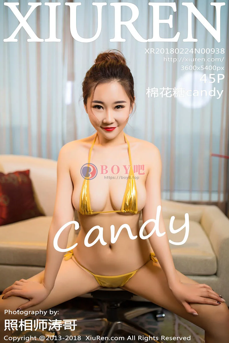 [XiuRen秀人网] No.938 嫩模棉花糖candy金黄色比基尼秀完美身材+大尺度全裸诱惑写真-BOY吧