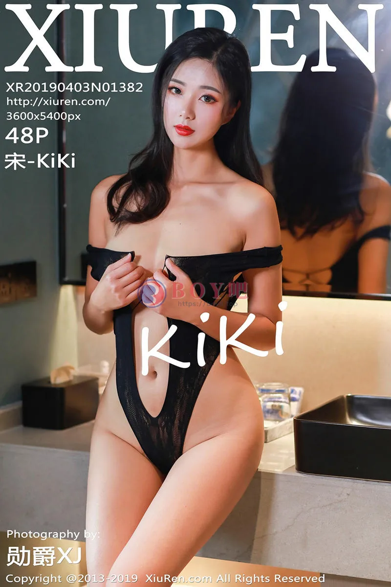 [XiuRen秀人网] No.1382 嫩模宋-KiKi私房黑色高叉连体内衣半脱露豪乳喷血诱惑写真-BOY吧