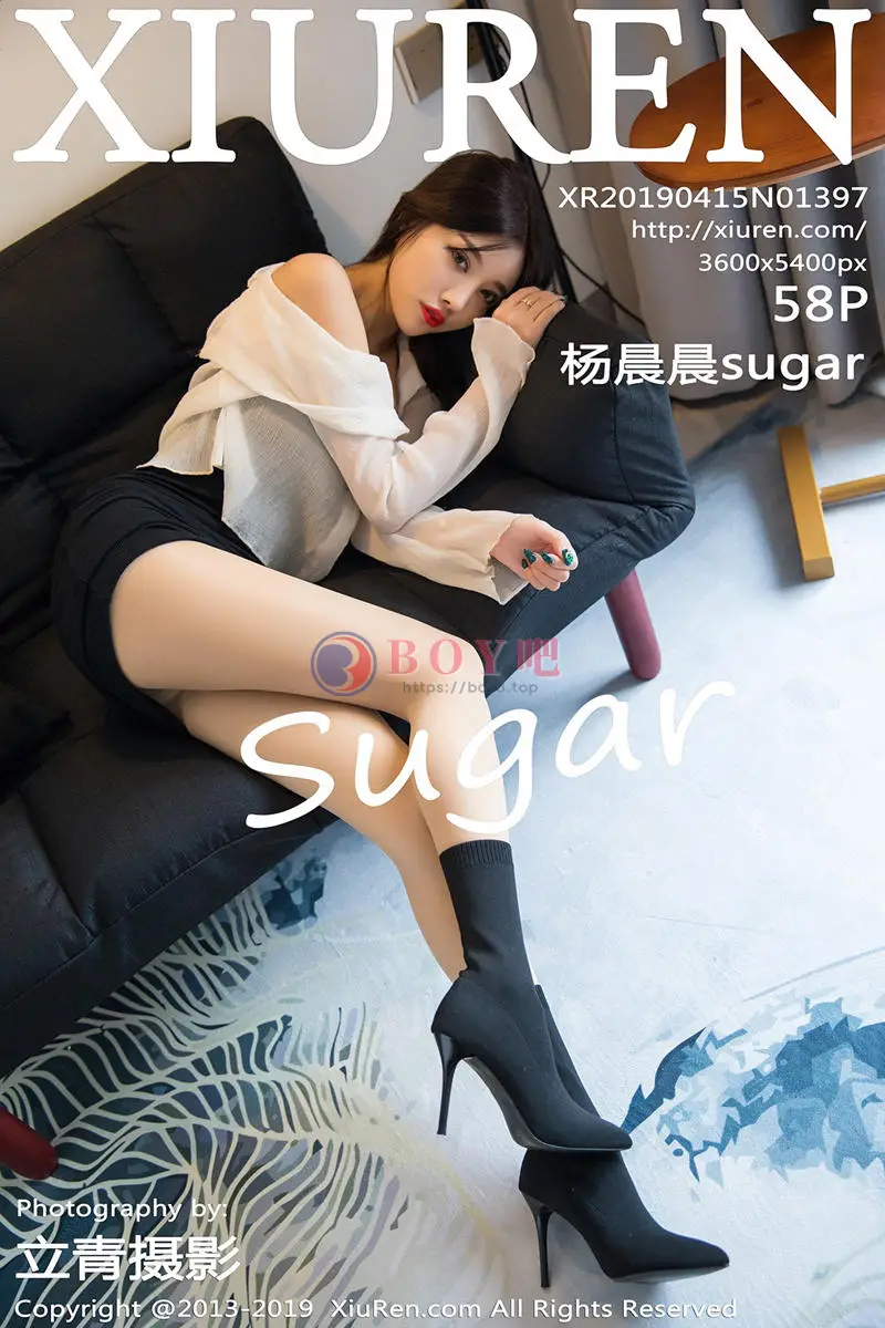 [XiuRen秀人网] No.1397 女神杨晨晨sugar私房薄纱配黑色内衣秀完美身材诱惑写真 - BOY吧-BOY吧