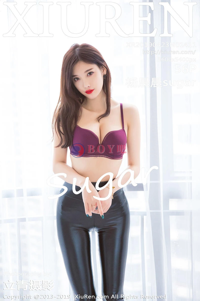 [XiuRen秀人网] No.1411 女神杨晨晨sugar性感内衣配黑皮裤紧身秀完美身材诱惑写真 - BOY吧-BOY吧