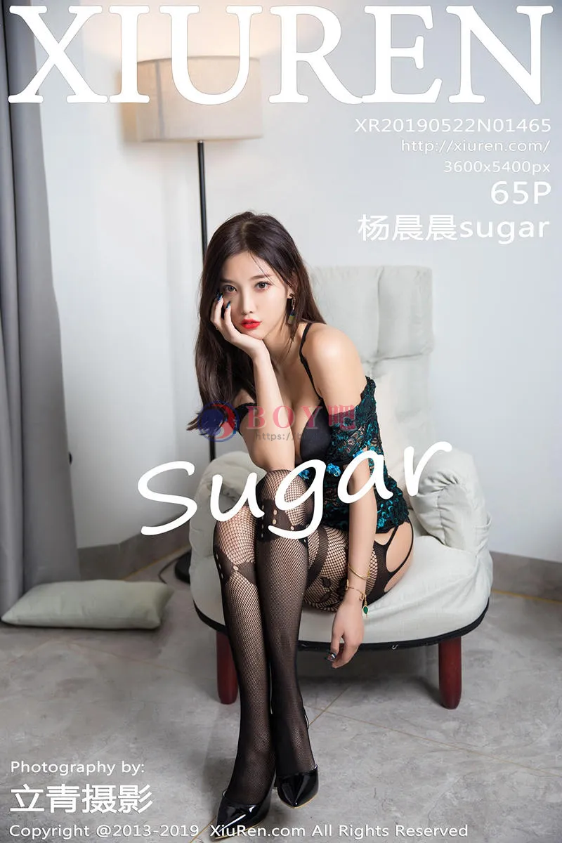 [XiuRen秀人网] No.1465 女神杨晨晨sugar私房缕空内衣配吊带黑丝网袜惹火诱惑写真 - BOY吧-BOY吧