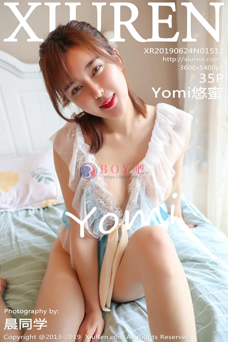 [XiuRen秀人网] No.1512 嫩模Yomi悠蜜私房真空蕾丝内衣半脱露傲人豪乳喷血诱惑写真-BOY吧
