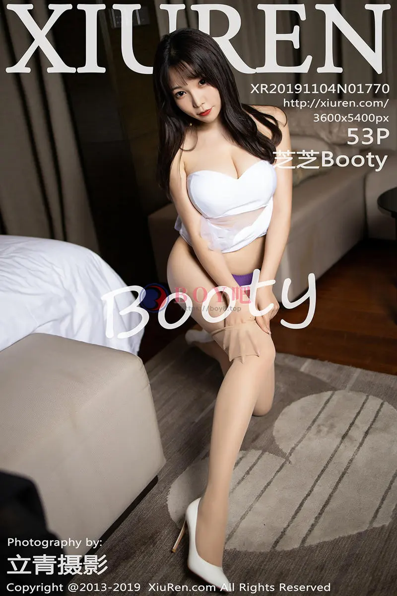 [XiuRen秀人网] No.1770 女神芝芝Booty私房低胸内衣配超薄肉丝秀翘臀美腿诱惑写真 - BOY吧-BOY吧