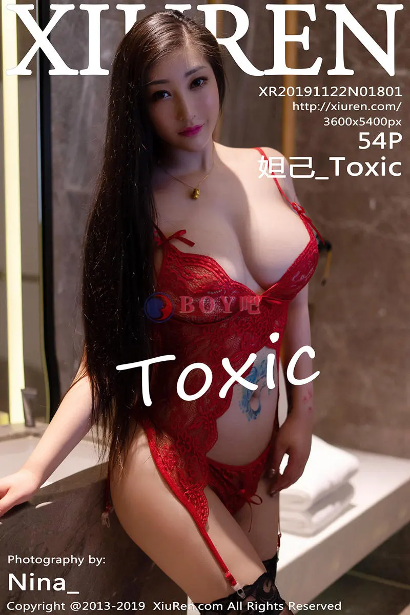 [XiuRen秀人网] No.1801 女神妲己_Toxic三亚旅拍猩红镂空内衣配吊带黑丝完美诱惑写真 - BOY吧-BOY吧
