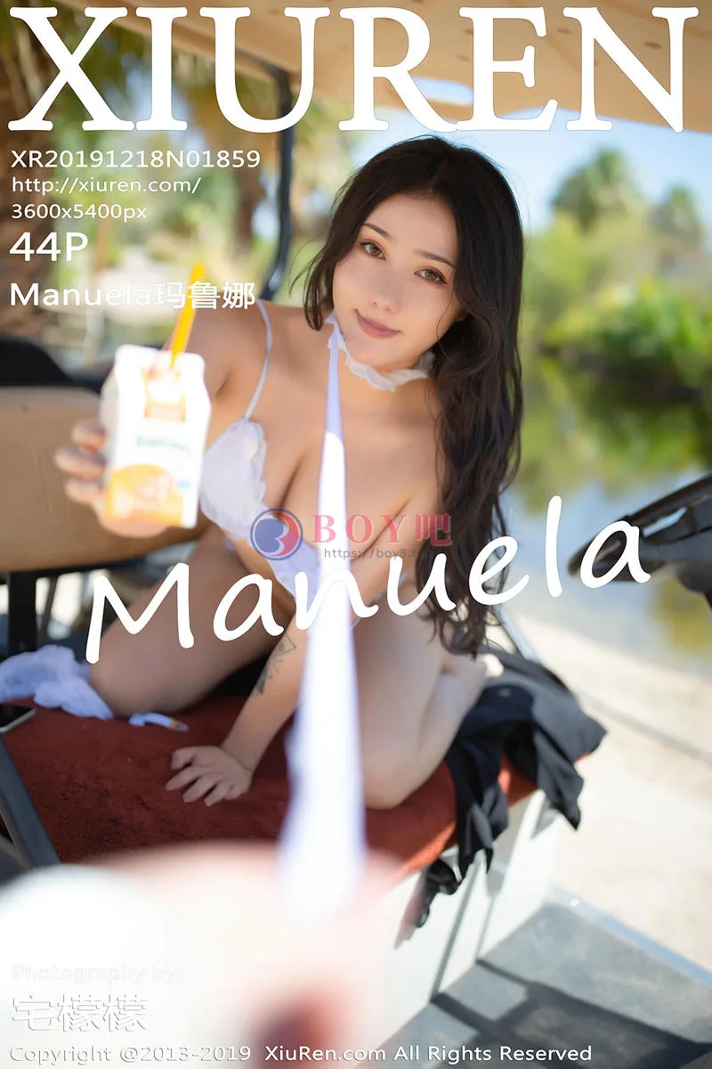 [XiuRen秀人网] No.1859 女神Manuela玛鲁娜美国旅拍户外性感白色内衣秀丰乳肥臀诱惑写真-BOY吧