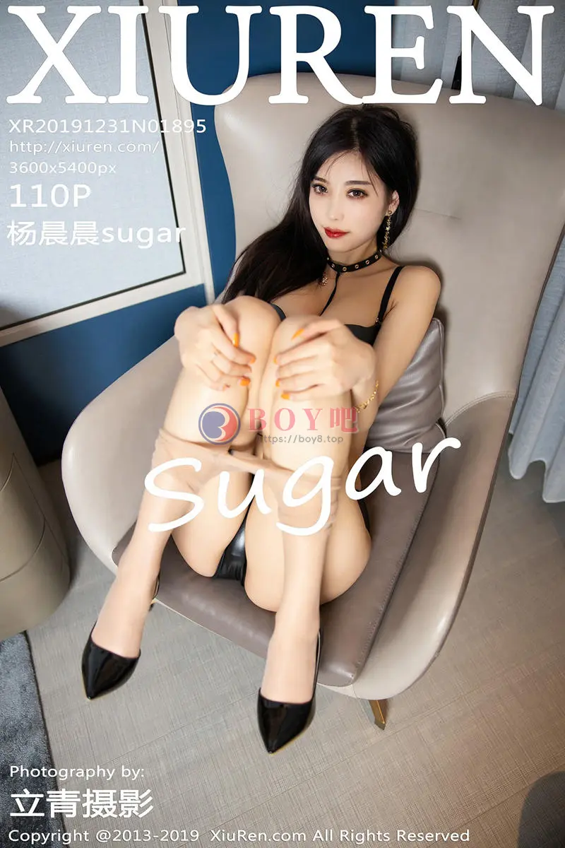 [XiuRen秀人网] No.1895 女神杨晨晨sugar私房黑色皮质内衣配超薄肉丝撩人诱惑写真-BOY吧