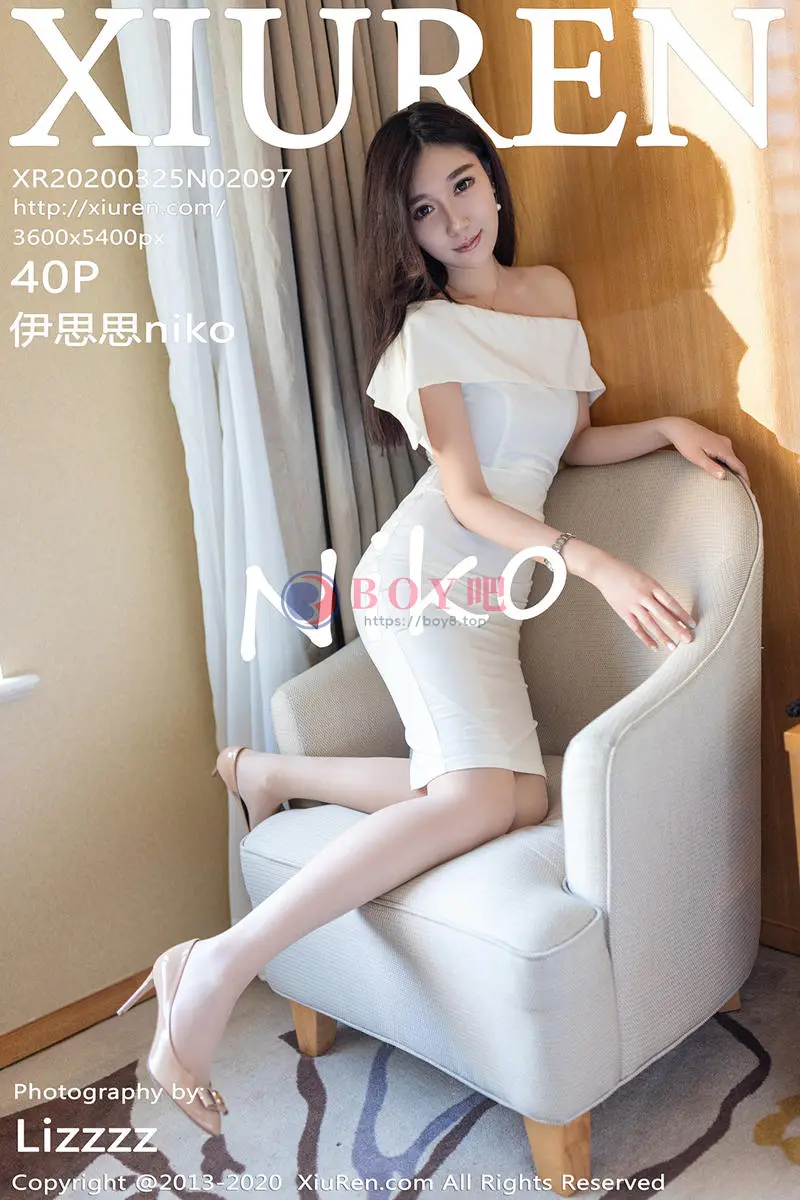 [XiuRen秀人网] No.2097 嫩模伊思思niko白色典雅气质长裙配肉丝袜秀美腿玉足性感写真 - BOY吧-BOY吧