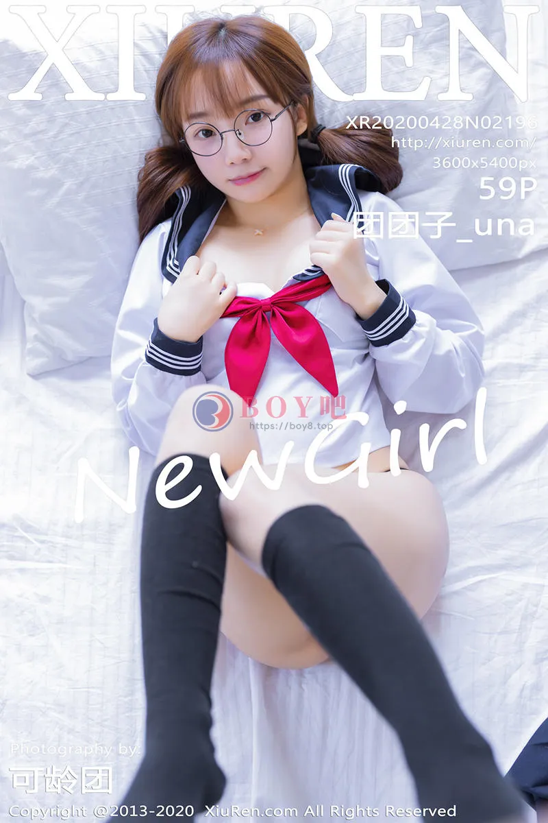 [XiuRen秀人网] No.2196 嫩模团团子_una经典JK制服配黑色丁字裤秀翘臀撩人诱惑写真 - BOY吧-BOY吧