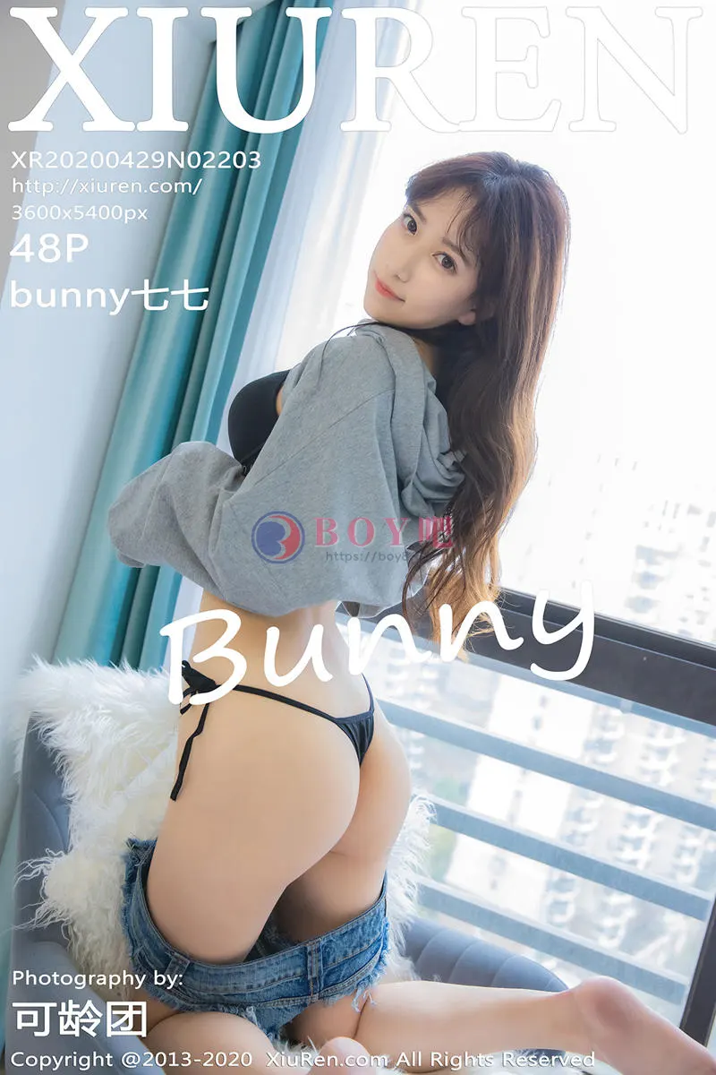 [XiuRen秀人网] No.2203 嫩模bunny七七居家女友主题性感牛仔短裤秀浑圆翘臀诱惑写真-BOY吧