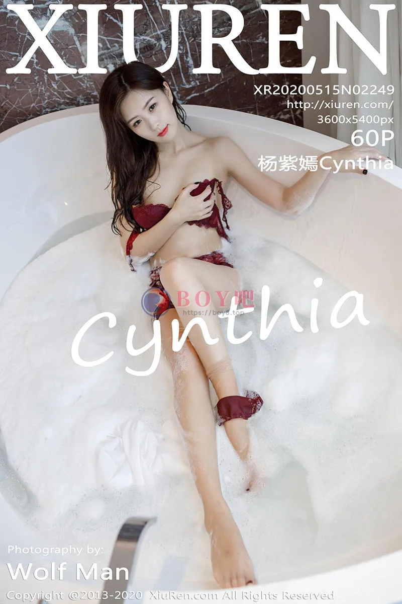 [XiuRen秀人网] No.2249 嫩模杨紫嫣Cynthia私房浴室里猩红内衣吊带袜湿身诱惑写真-BOY吧