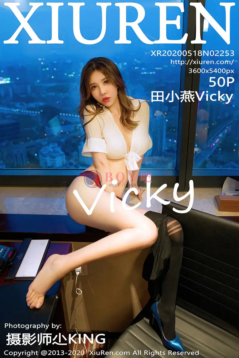 [XiuRen秀人网] No.2253 嫩模田小燕Vicky经典职场OL系列真空白衬衣配黑丝袜魅惑写真-BOY吧