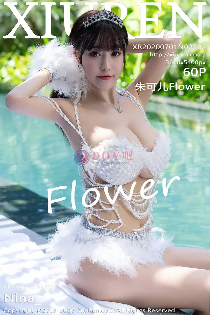 [XiuRen秀人网] No.2282 女神朱可儿Flower三亚旅拍泳池边性感绒毛比基尼秀豪乳诱惑写真 - BOY吧-BOY吧