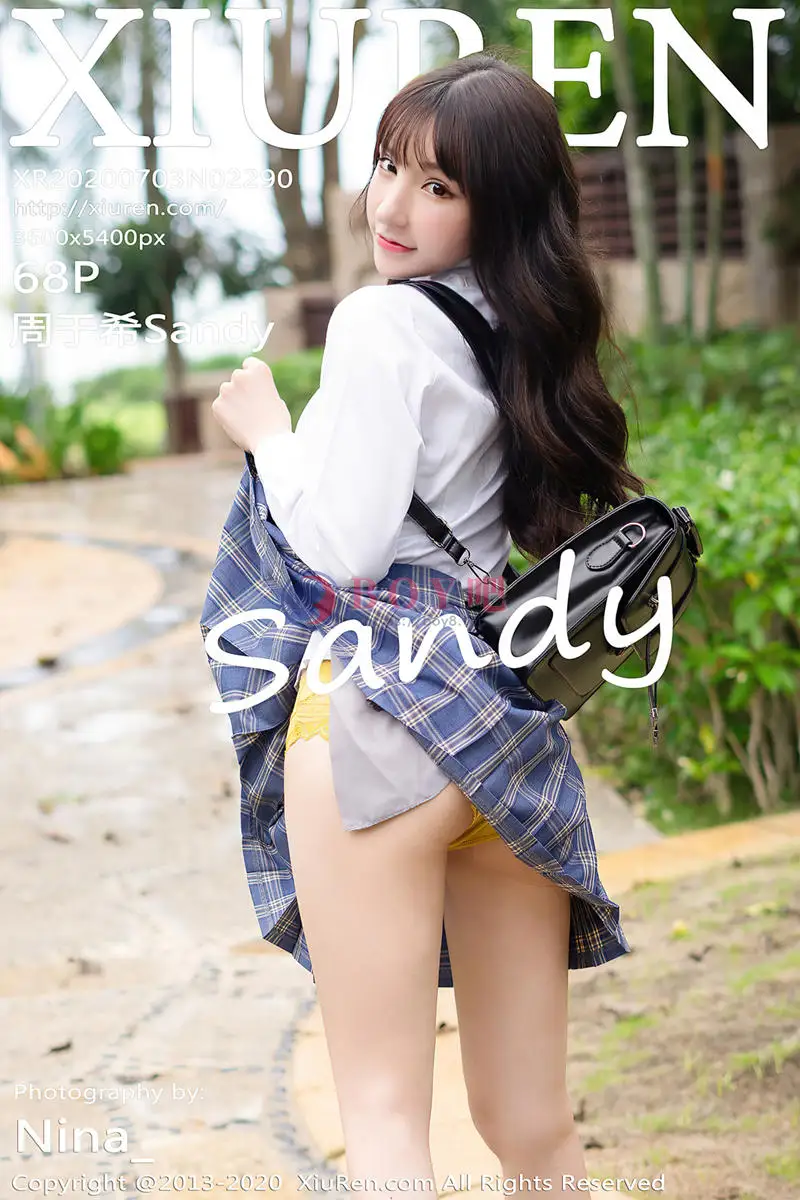 [XiuRen秀人网] No.2290 女神周于希Sandy三亚旅拍清纯学生制服半脱露性感内衣诱惑写真 - BOY吧-BOY吧