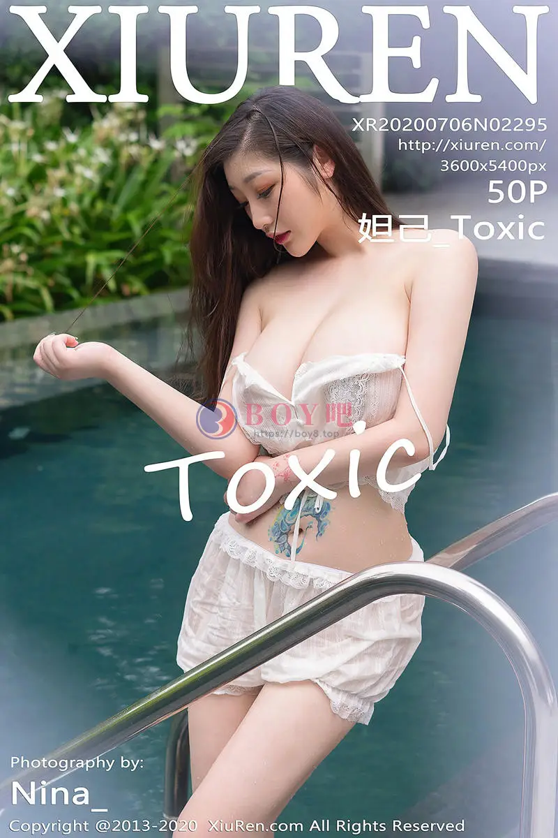 [XiuRen秀人网] No.2295 女神妲己_Toxic泳池白色薄纱湿身透视秀傲人豪乳喷血诱惑写真-BOY吧