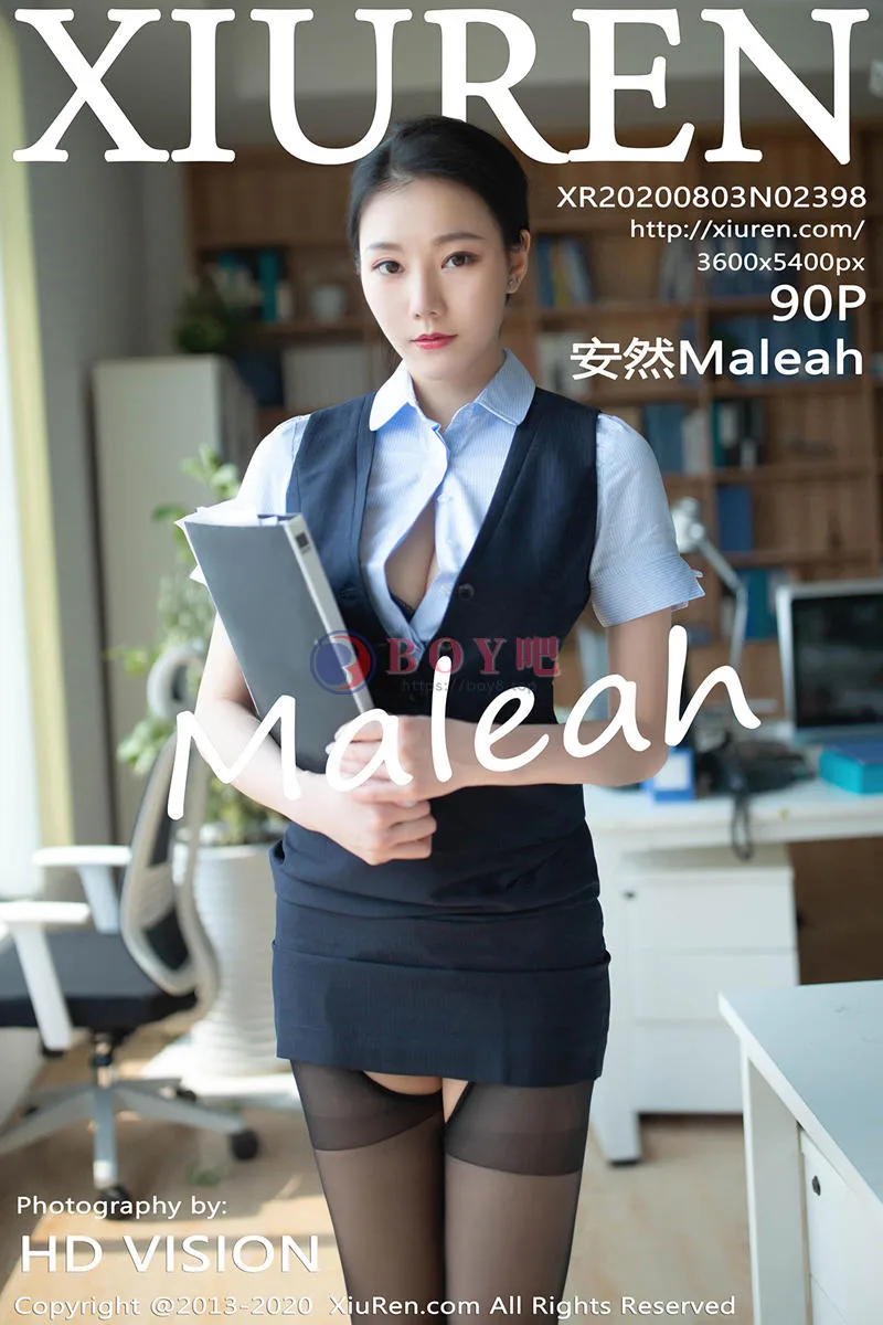 [XiuRen秀人网] No.2398 嫩模安然Maleah办公室秘书主题职业制服半脱秀性感内衣诱惑写真-BOY吧