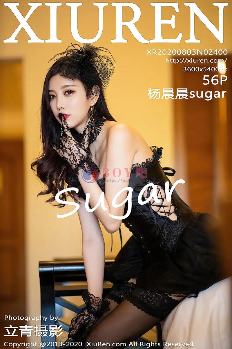 [XiuRen秀人网] No.2400 女神杨晨晨sugar私房黑色情趣内衣配吊带黑丝裤袜极致魅惑写真 - BOY吧-BOY吧