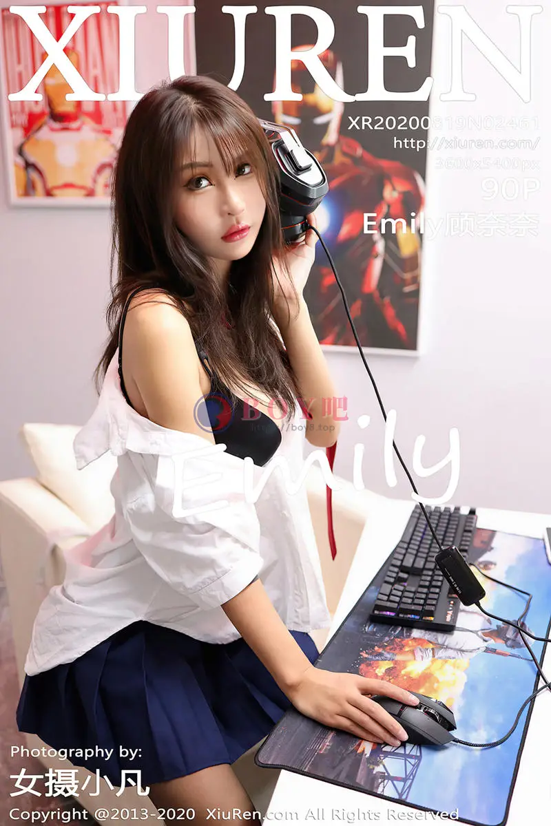 [XiuRen秀人网] No.2461 嫩模Emily顾奈奈不良校花网瘾少女主题开档黑丝裤袜魅惑写真-BOY吧