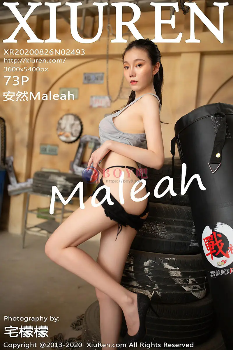 [XiuRen秀人网] No.2493 嫩模安然Maleah汗湿修理工主题性感汗衫配黑色蕾丝内裤惹火写真-BOY吧