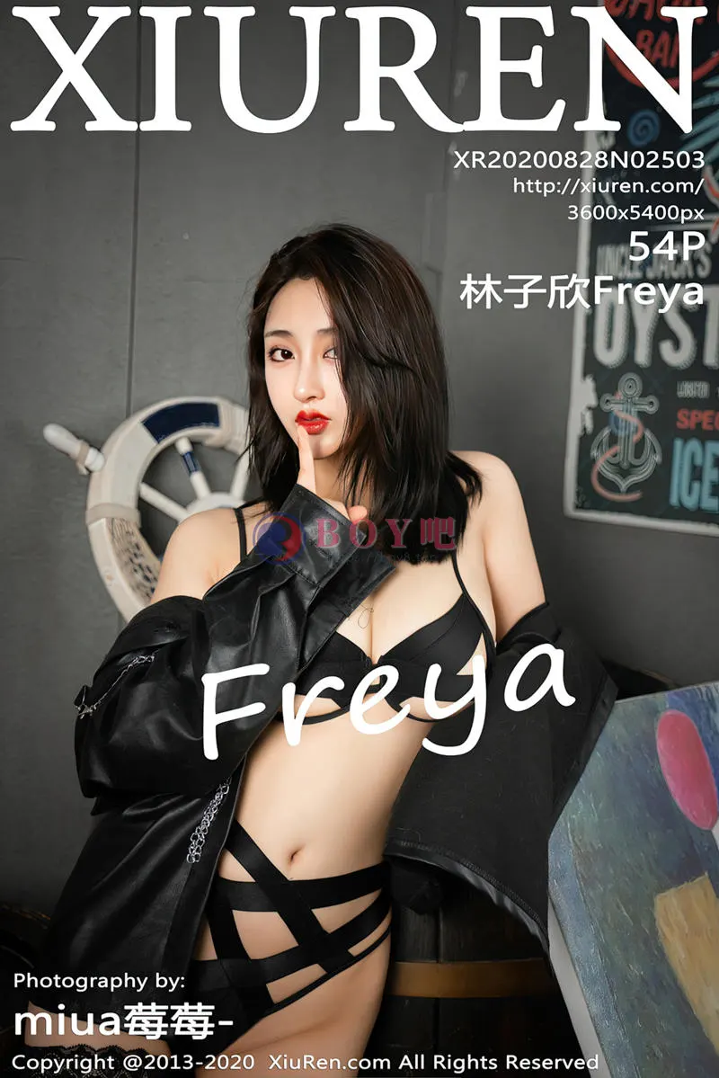[XiuRen秀人网] No.2503 嫩模林子欣Freya心愿旅拍黑色皮衣露性感内衣黑色蕾丝袜魅惑写真-BOY吧